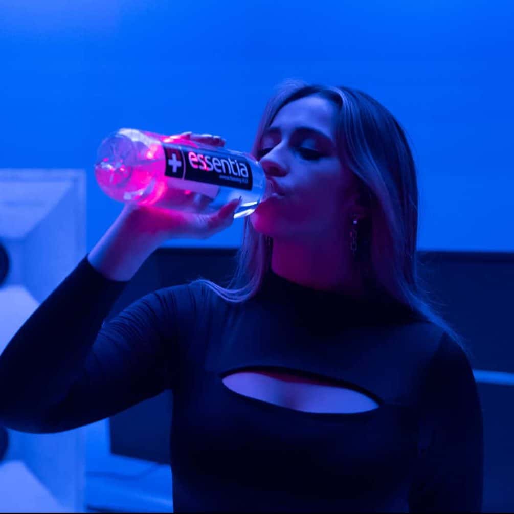 Tate McRae drinking Essentia Water Tate McRae drinking Essentia Water