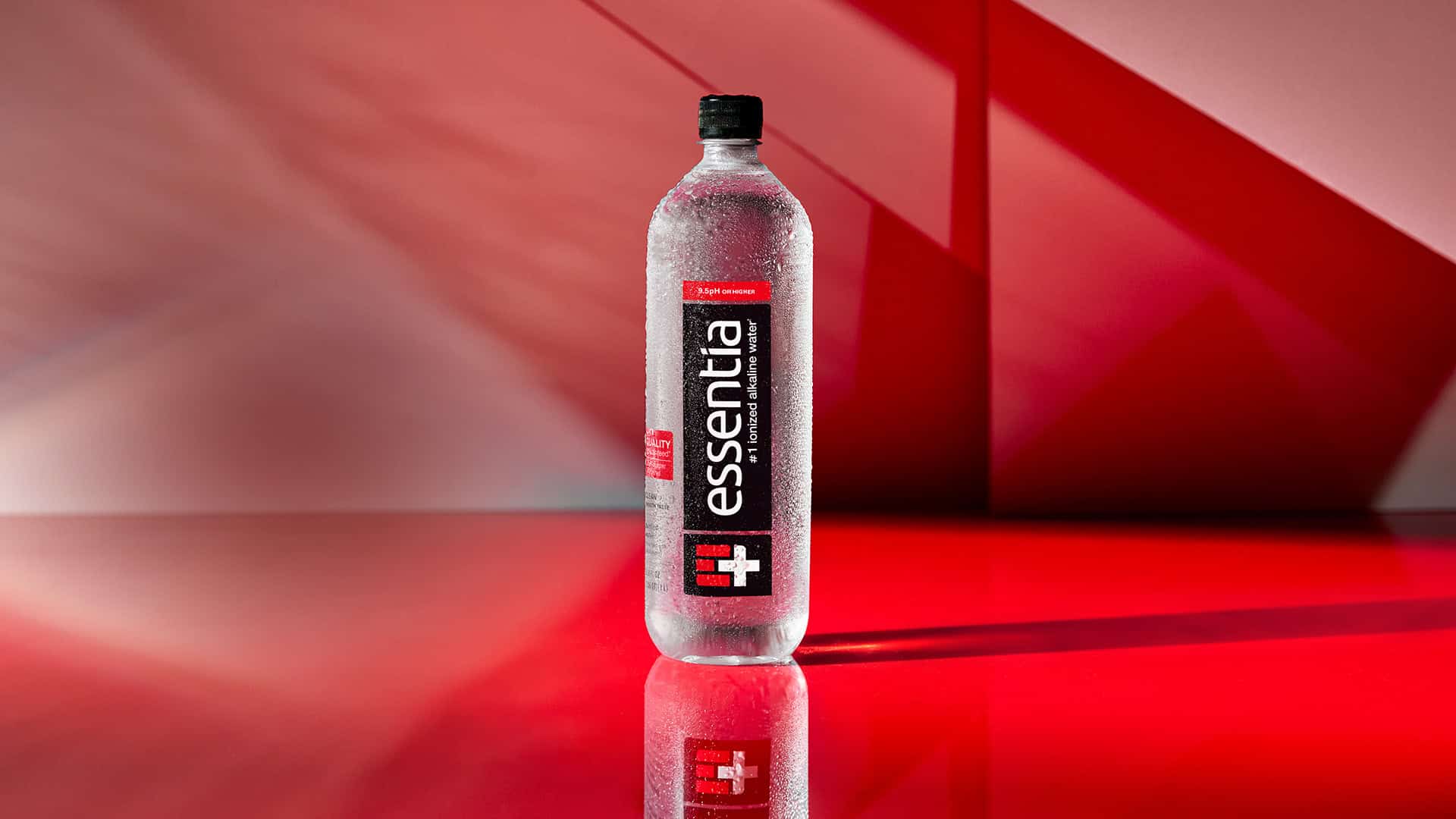 Essentia Water bottle with condensation and light leaks